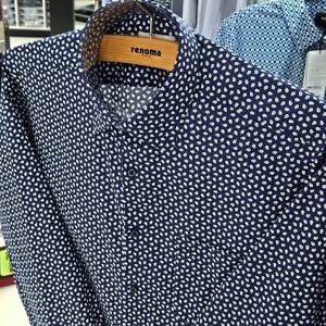 [레노마셔츠]일반핏/면100/스퀘어 올오버 프린트 긴소매 셔츠 RP