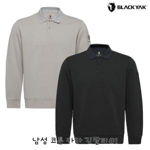 블랙야크 남성 동절기 기모티셔츠 남성 코튼 카라 긴팔티 1BYKTFU009