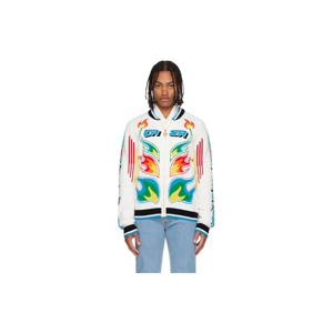 카사블랑카 재킷 화이트 플레임 로렐 코튼 니트 카사 클럽 재킷 252195M180013