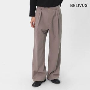 빌리버스 남성 빅사이즈 팬츠 베이직 핀턱 스판 와이드 슬랙스 BHL112
