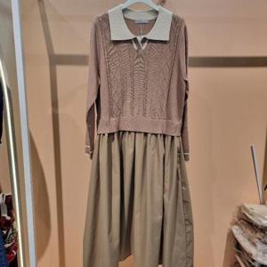 라티움 HC34 스텐카라 니트상의  상하배색 니트  롱원피스 T2541op01