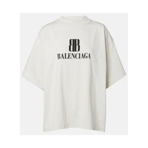 발렌시아가 로고 코튼 저지 티셔츠 P01058275