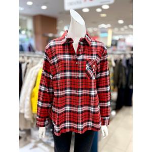 [트리아나]포켓 자수 포인트 체크 셔츠 AK4BA01