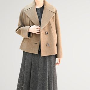 [비꼴리끄(여성)]캐시 울 사선비조 빅카라 자켓 B254WJ1040