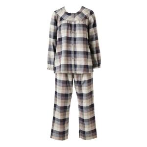 와코루 따뜻한 면기모 캐시미어 체크 선염 여성 파자마(WPA5485W)