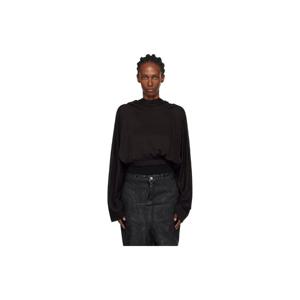 릭오웬스 후드 블랙 콘코르디안 크롭 튜닉 후디 252232F097017