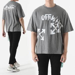 오프화이트 OMAA120 애로우 반팔티셔츠 그레이