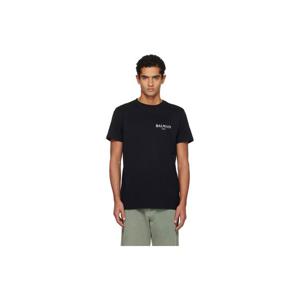 발망 티셔츠 블랙 빈티지 젤 발망 로고 티셔츠 252251M213012