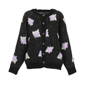 [몬테밀라노]손뜨개 장미 단추 라운드 가디건 X5FA5G1199A