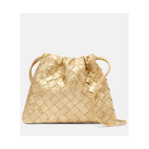 보테가베네타 인트레치아토 스몰 메탈릭 레더 파우치 P01118353