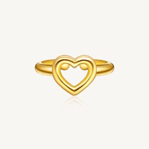 수앤진골드 플로우 하트 돌반지 24K 순금 1g