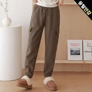 [한정수량] [올리비에스클로젯] 인조 융털안감 카고 골덴 조거 팬츠_O2511PT103D