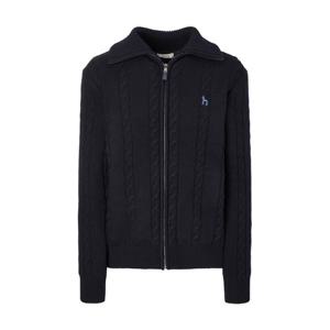 헤지스  25FW  남성 하이넥 울 케이블 방풍 집업가디건 HZSW5D327N3