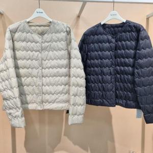 라티움 HC34 초경량덕패딩 물결라인 노카라경량덕패딩 T2543jk07