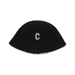 커버낫모자 JQS CO2404CA55-BK C 로고 니트 버킷햇 Black