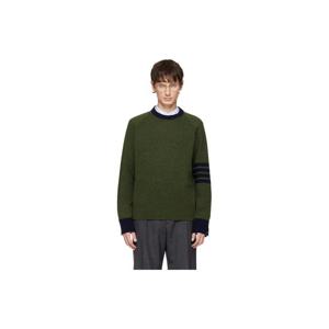 톰브라운 티셔츠 그린 스티치 래글런 울 저지 스웨터 252381M201008