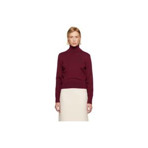 AMI Paris 터틀넥 버건디 울 아미 드 꾀흐 터틀넥 스웨터 252482F099005
