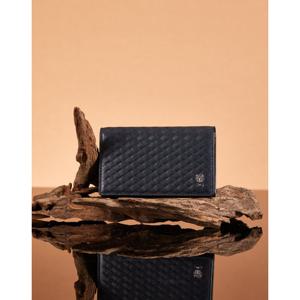 [닥스핸드백] 네이비 짜임패턴 소가죽 카드지갑 DBHO6E830N2