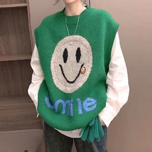 [한정수량] [올리비에스클로젯] 루즈핏 스마일 니트 조끼_O2410KV034D