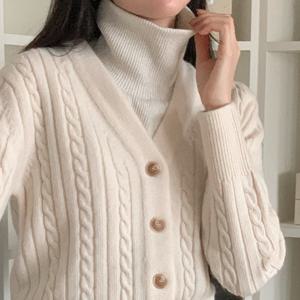 [한정수량] [올리비에스클로젯] 골지 목폴라 레이어드 카라_O2412AC033D