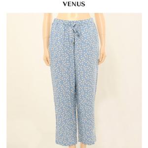 [비너스]레이온 40수 나뭇잎 나염 여성 파자마 바지 VPA425WP BU