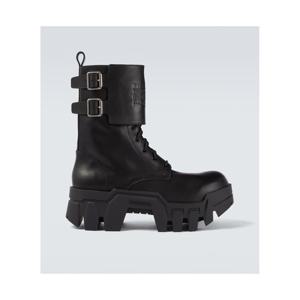 발렌시아가 Bulldozer 디보싱 레더 컴뱃 부츠 P01130569