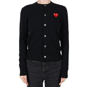 꼼데가르송플레이 25FW 공용 레드 하트 울 가디건 블랙 AX N007 051 1