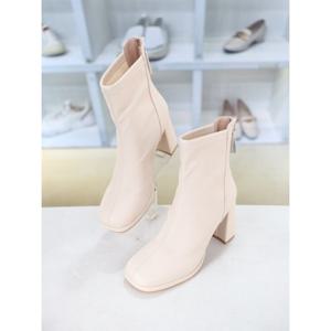 [코디엘루]심플 캐주얼 스판 여성 힐 앵클 부츠 8cm CDMD501031-