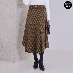 [한정수량] [모리스커밍홈] [벨트SET]언발 체크 스커트_M2512SK096D