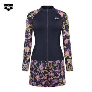 아레나 플로라 A6BL1PS04 NVY (주머니백 증정) 여성비치 레귤러핏 집업래쉬가드 2PCS 세트수영복