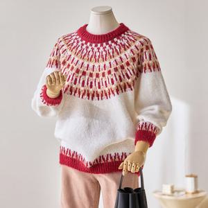 [한정수량] [커스텀에이블] 페어 아일 크루넥 니트_T2512KN190D