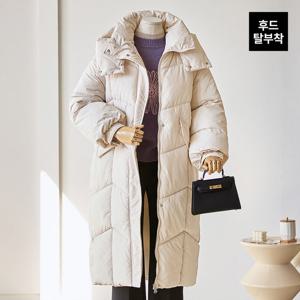 [한정수량] [커스텀에이블] 후드 탈부착 도톰 롱패딩 점퍼_T2512PD016D