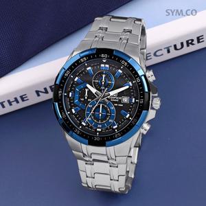 에디피스 EFR-539D-1A2 크로노그래피 블루 블랙 쿼츠 스포츠 정장 남자 메탈 시계 d