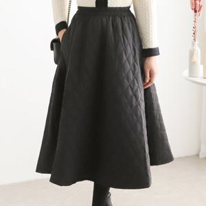 [한정수량] [모리스커밍홈] 다이아 퀼팅 밴딩 플레어 스커트_M2311SK110D