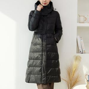 [한정수량] [모리스커밍홈] [55-66]하이넥 벨티드 후드 롱 다운 점퍼_M2512PD604D