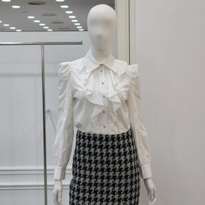 [미니멈]러플 카라 셔츠 블라우스 (MYDAWB0160 IV)_IC