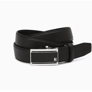 [헤지스ACC] 블랙 버클 H로고 소가죽 자동벨트 HJBE6E161BK