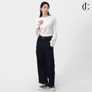 엘케이트 여자 겨울 소프트 기모 배기핏 투포켓 와이드 데님 팬츠 LPP047