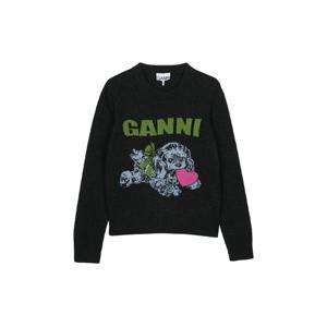 가니 여성 그래픽 울 믹스 퍼피 러브 크루넥 팬텀 K2597-252