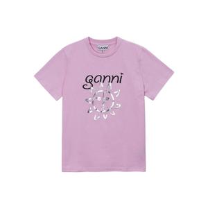 가니 여성 SUN 그래픽 릴렉스드 반팔 티셔츠 라이트 퍼플 T3771-395
