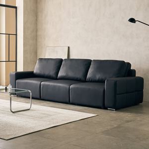 [시트앤모어] 슬리드X 4인 모션 슬라이딩 유로가죽 무빙 리클라이너 소파