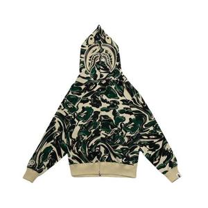 베이프 마블링 카모 샤크 릴렉스드 핏 풀 집 후드 0ZXSWM115304N