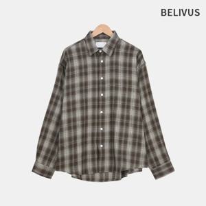 빌리버스 남성 간절기 캐주얼 레이어드 체크 빈티지 아메카지룩 남방 BWWT059