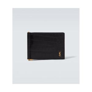 생로랑 Tiny Cassandre 크로코 이펙트 레더 지갑 P01152964