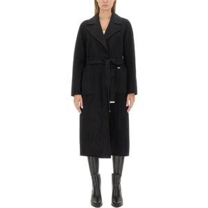 마이클코어스 울 텍스처 싱글브레스트 벨티드 코트 77C5935M22