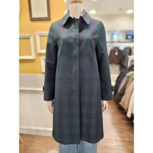 BCBG 세이브존01 싱글 버튼 체크 트렌치코트 B5C8N735