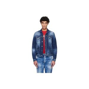 디스퀘어드2 재킷 네이비 미디엄 이지 워싱 댄 데님 재킷 252148M180003