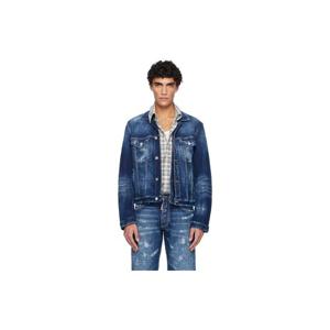 디스퀘어드2 청자켓 네이비 더블 프론트 데님 재킷 252148M177002