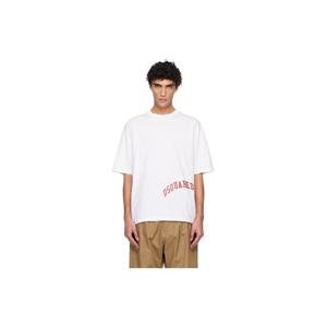 디스퀘어드2 티셔츠 화이트 루즈 핏 티셔츠 252148M213048