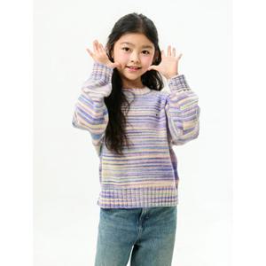 [타미힐피거칠드런2] 멜란지 스트라이프 니트 스웨터 (T42G0WWO360GT1) 3T 16세